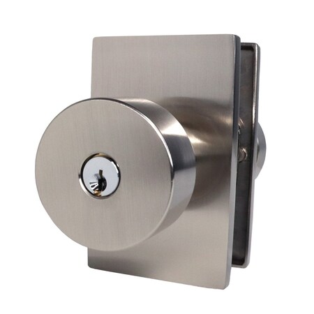 Emtek Round Knob 2-3/8 in Backset w/Radius Latch Strike Keyed Entry for 1-1/4 in to 2-1/16 in Door 5123ROUUS15.RLS